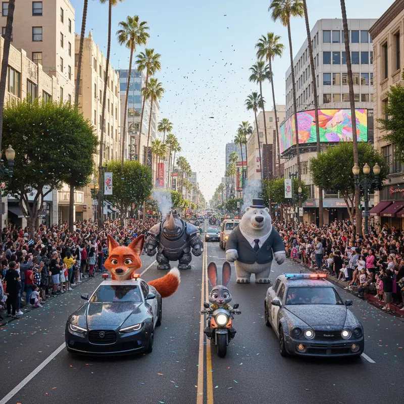 Judy Hopps and Nick Wilde in the bustling world of Zootopia.