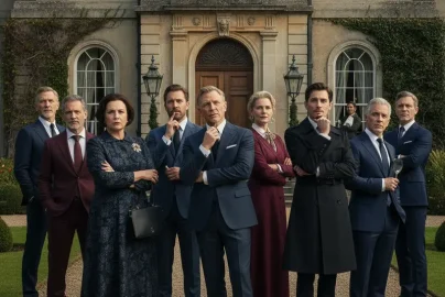 A city in shadows, representing the tonal shift in 'Knives Out 3'.